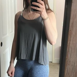 Grey tank top with flower straps